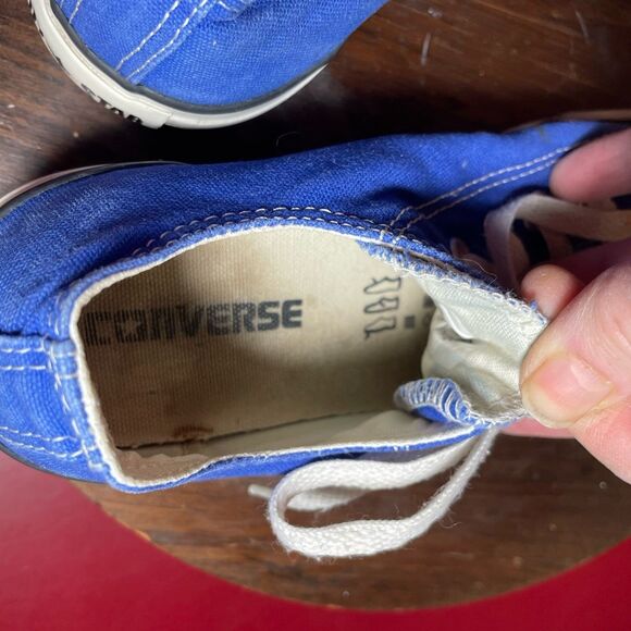 Converse Blue Canvas Low Top Sneakers Size 7 Classic Vintage Style Chuck Taylor - Picture 9 of 13